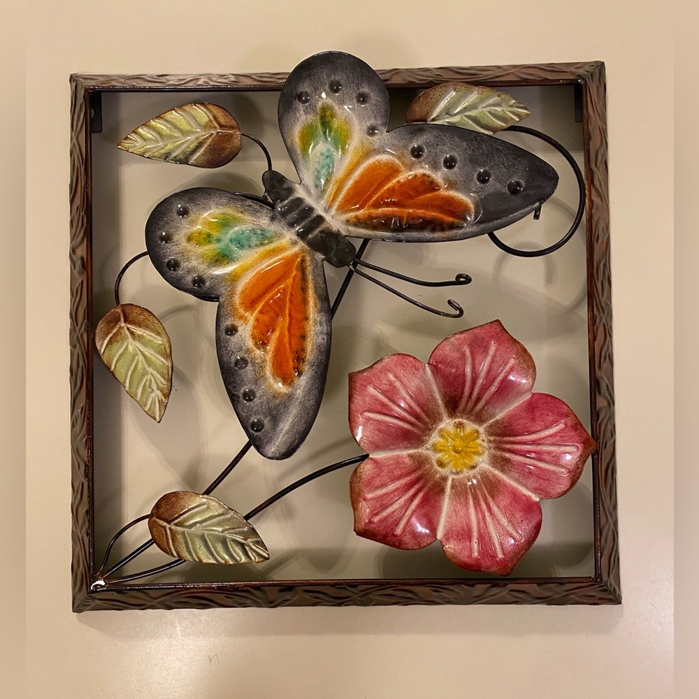 Colorful Butterfly and Flower Wall Art